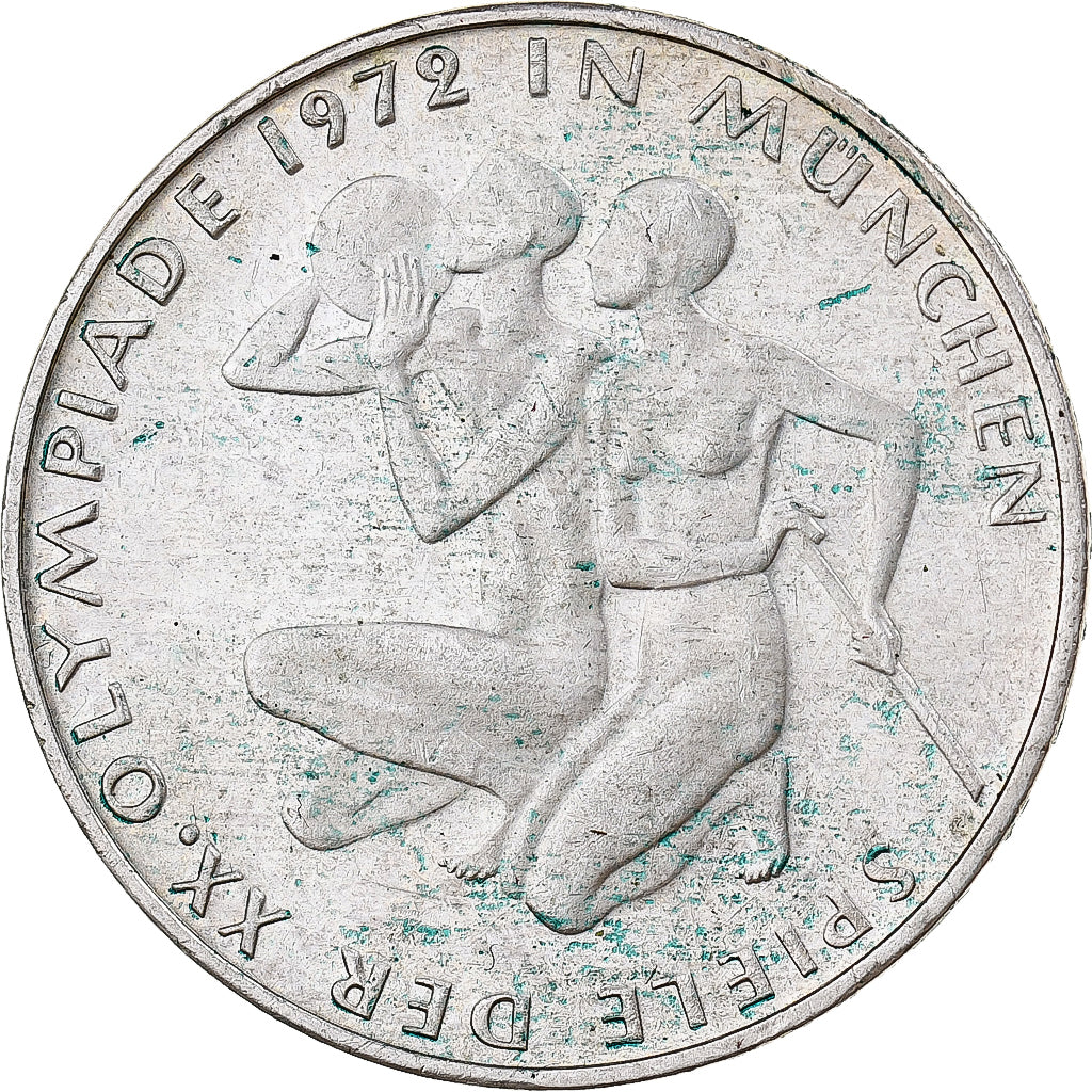 Germania, 10 Mark, Olympic Games, 1972, Karlsruhe, Argento, BB