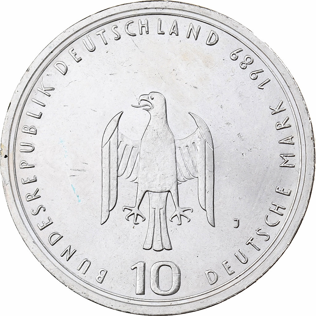 Germany, 10 Mark, 800 years of Hamburg, 1989, Hamburg, Silver, EF(40-45)