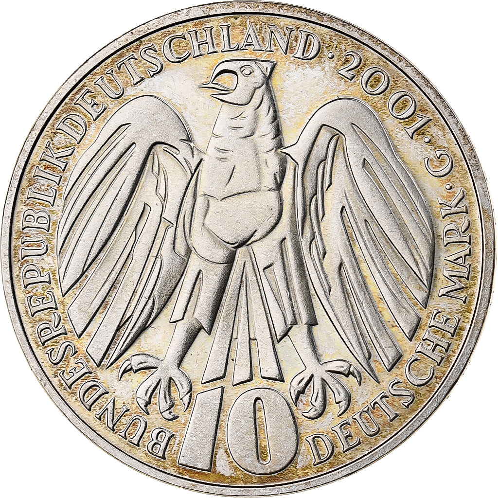 Germany, 10 Mark, 2000, Karlsruhe, Silver, MS(60-62)