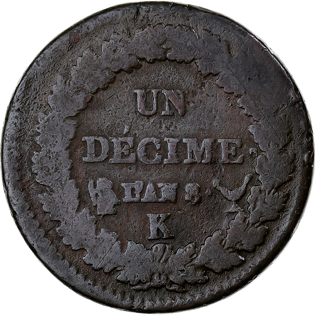 Frankreich, Decime, Dupré, AN 8, Bordeaux, Kupfer, S