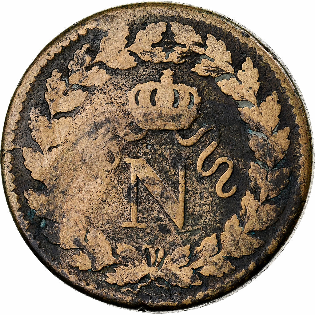 France, Napoléon I, Décime, 1814-15, Strasbourg, Bronze, B