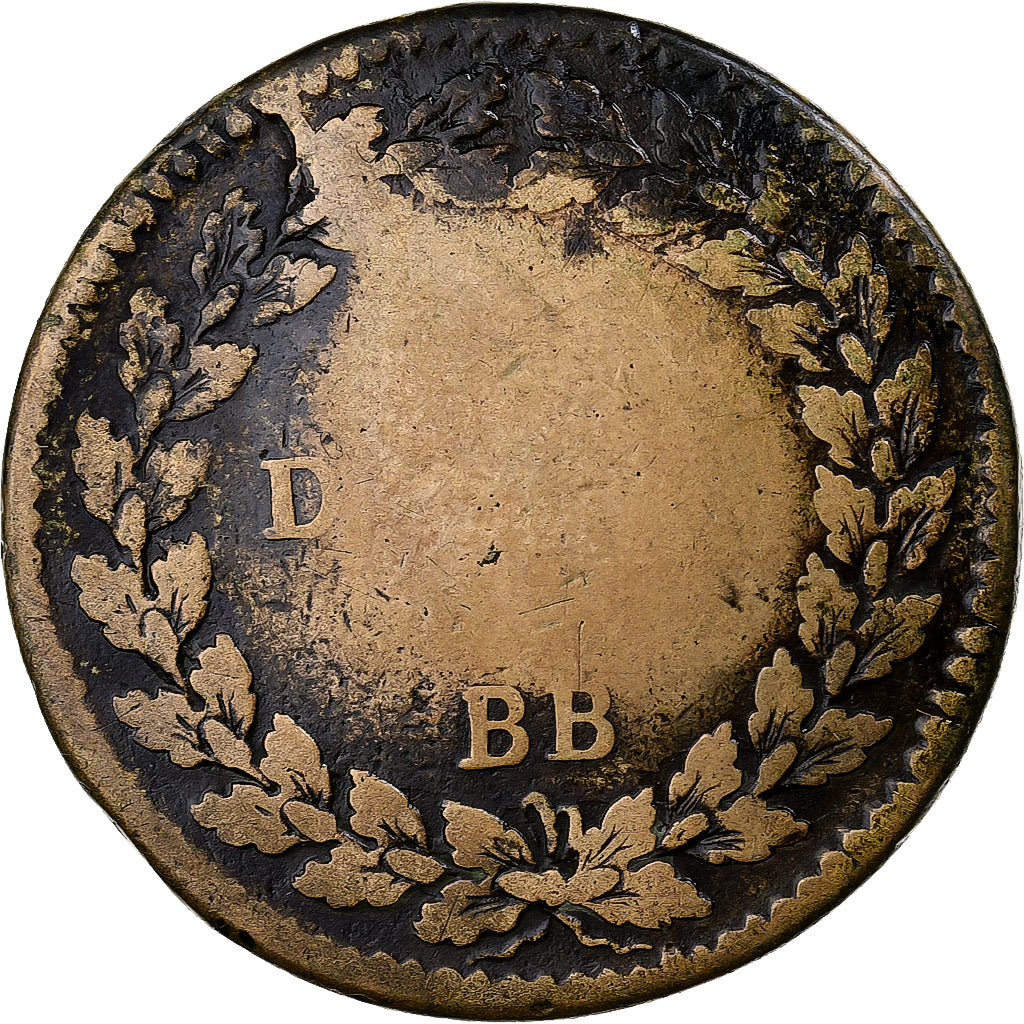 France, Napoléon I, Décime, 1814-15, Strasbourg, Bronze, B