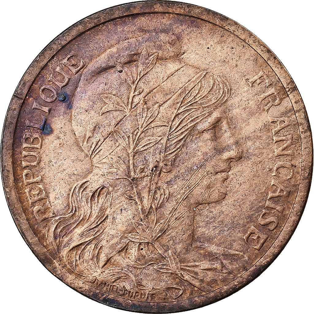 Francia, 2 Centimes, Daniel-Dupuis, 1902, Paris, Bronzo, BB