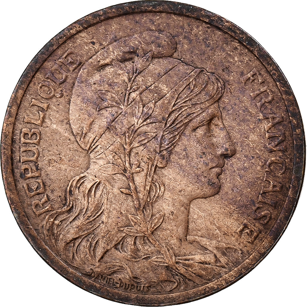 Francia, 2 Centimes, Daniel-Dupuis, 1904, Paris, Bronzo, BB