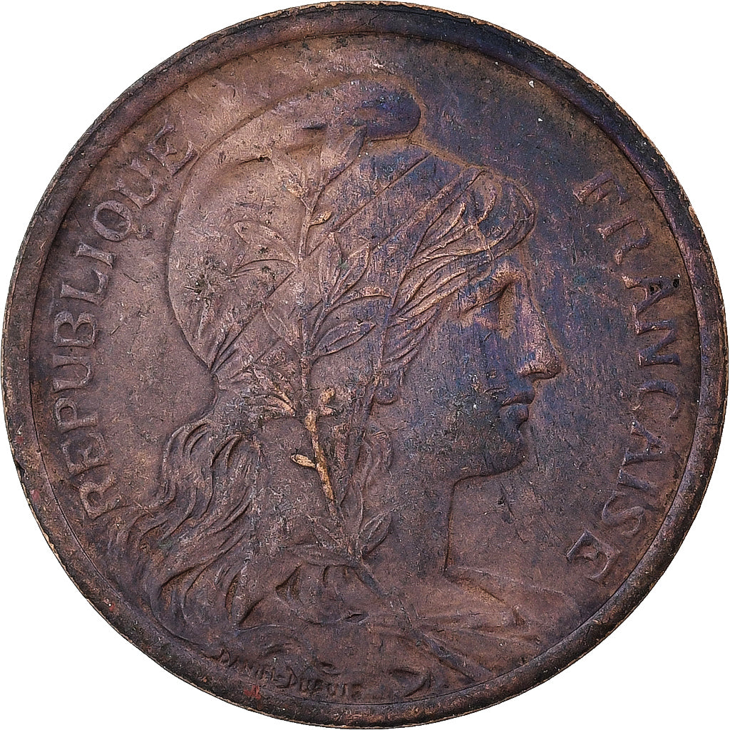 Francia, 2 Centimes, Daniel-Dupuis, 1913, Paris, Bronzo, BB