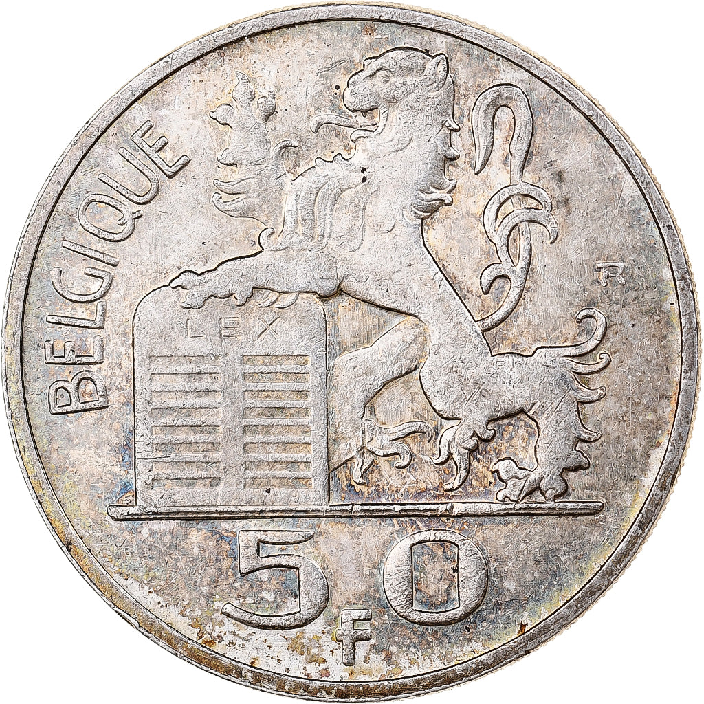 Belgium, Leopold III, 50 Francs, 1948, Brussels, Silver, VF(30-35)