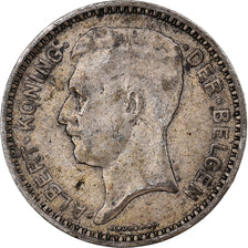 Bélgica, Albert I, 20 Francs, 1934, Brussels, Plata, BC+