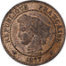 France, 2 Centimes, Cérès, 1877, Paris, Bronze, VF(30-35)