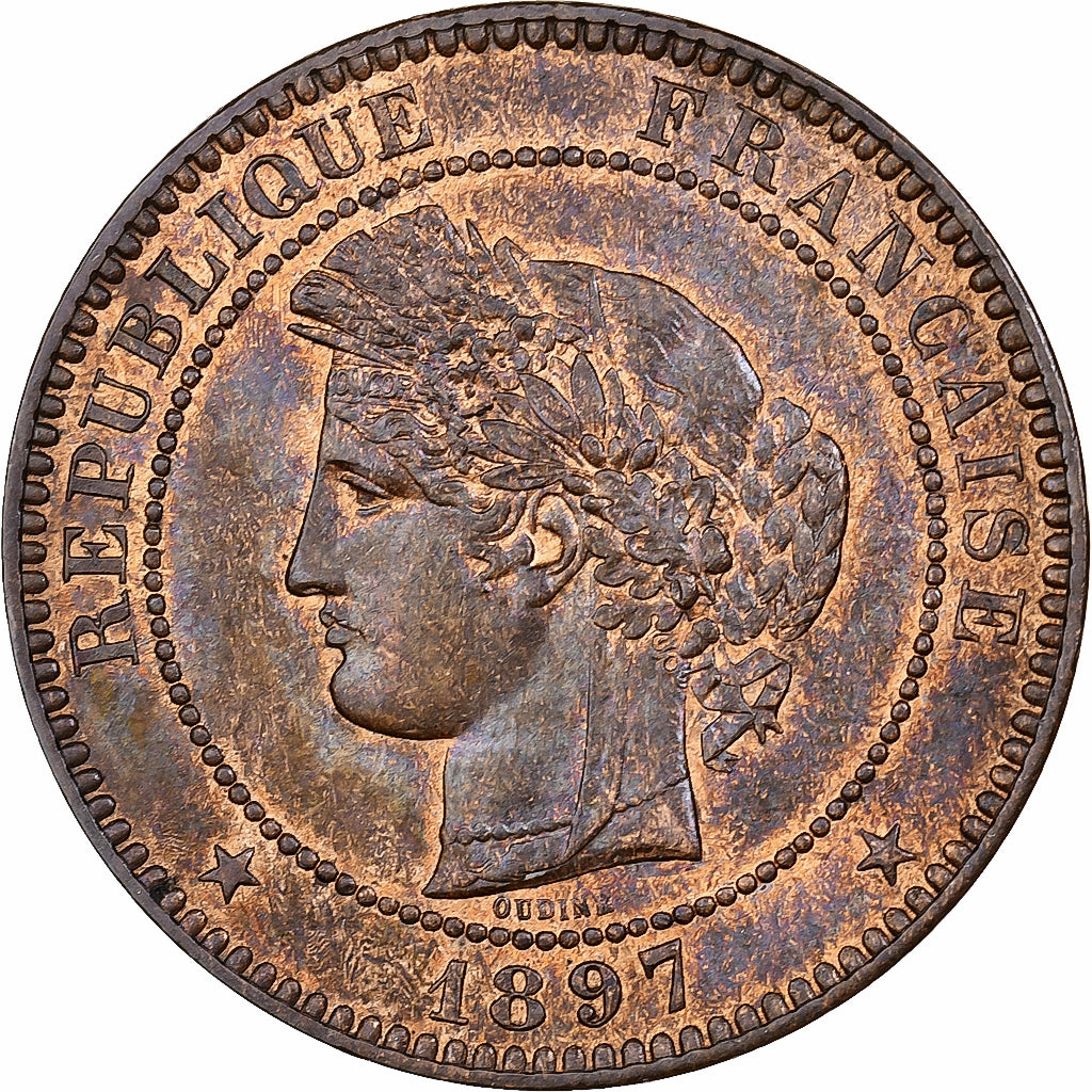 Frankreich, 10 Centimes, Cérès, 1897, Paris, Bronze, VZ