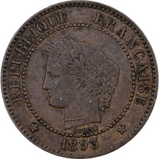 France, 2 Centimes, Cérès, 1893, Paris, Bronze, VF(30-35)