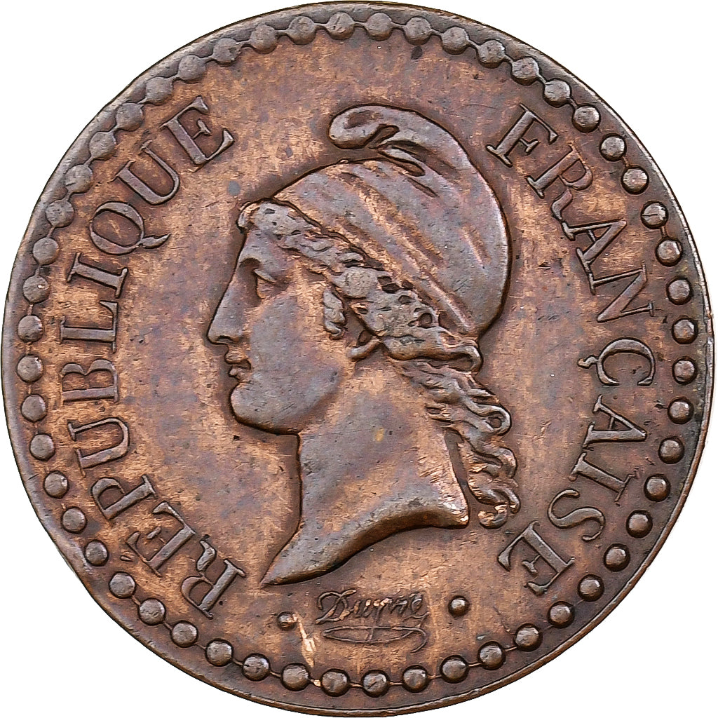 Francja, Centime, Dupré, 1849, Paris, Brązowy, EF(40-45)