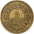 Francia, 5 Francs, Lavrillier, 1945, Castelsarrasin, Rame-alluminio, MB+