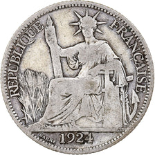French Indochina, 20 Centimes, 1924, Paris, Silver, VF(20-25)
