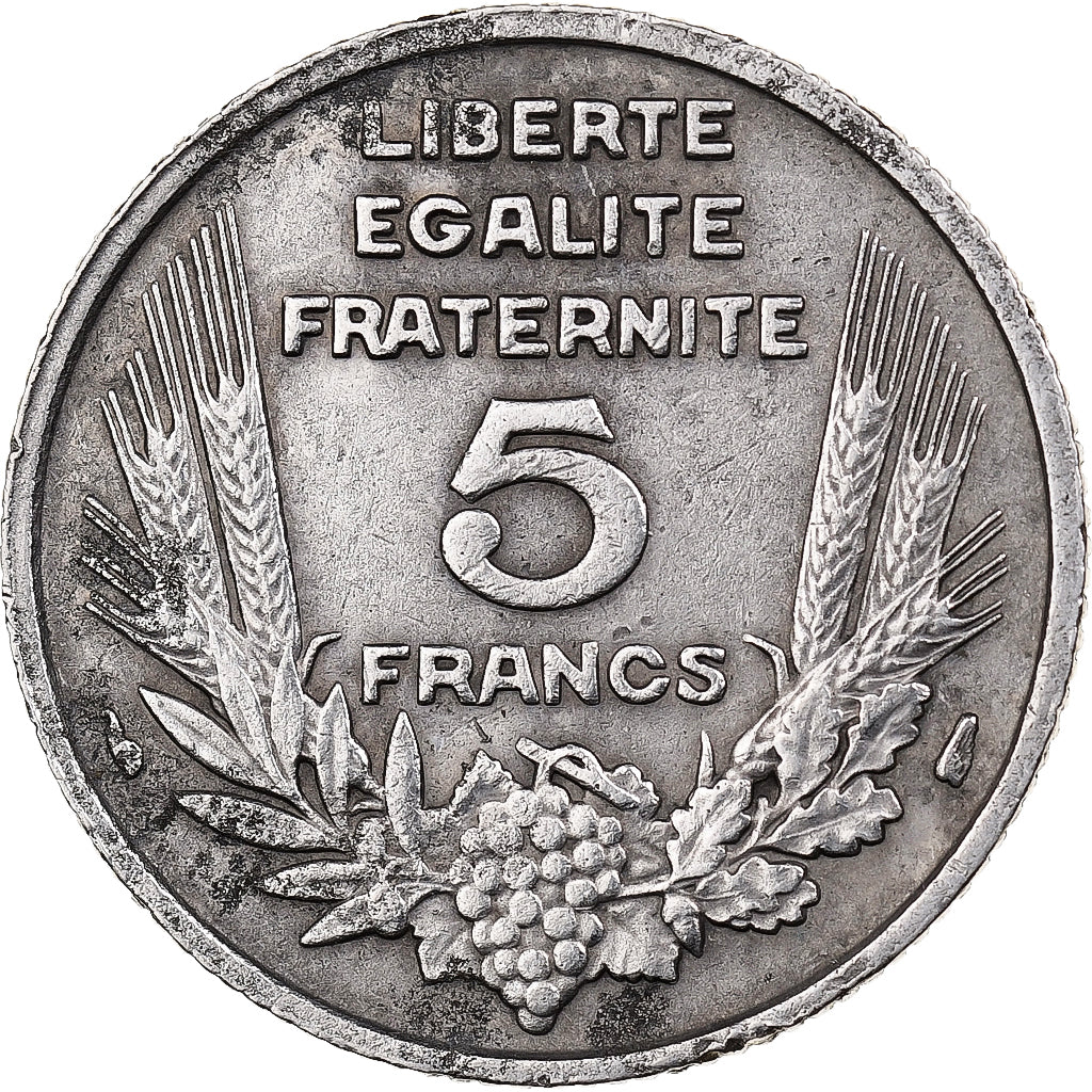 França, 5 Francs, Bazor, 1933, Paris, Níquel, VF(30-35)
