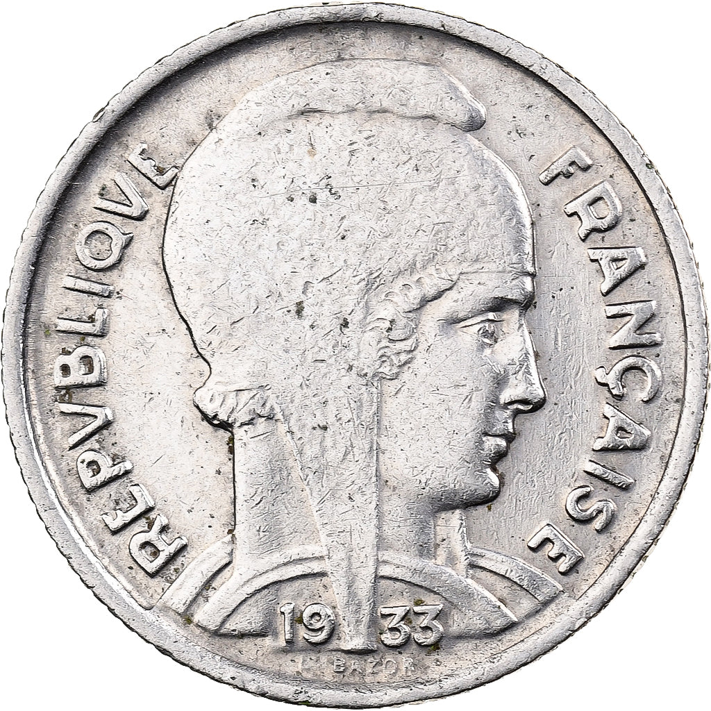 França, 5 Francs, Bazor, 1933, Paris, Níquel, EF(40-45)
