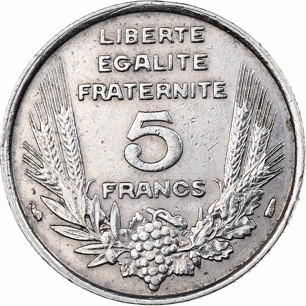 França, 5 Francs, Bazor, 1933, Paris, Níquel, EF(40-45)
