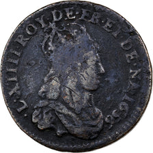 Francia, Louis XIV, Liard, 1656, Limoges, Rame, MB, C2G:114