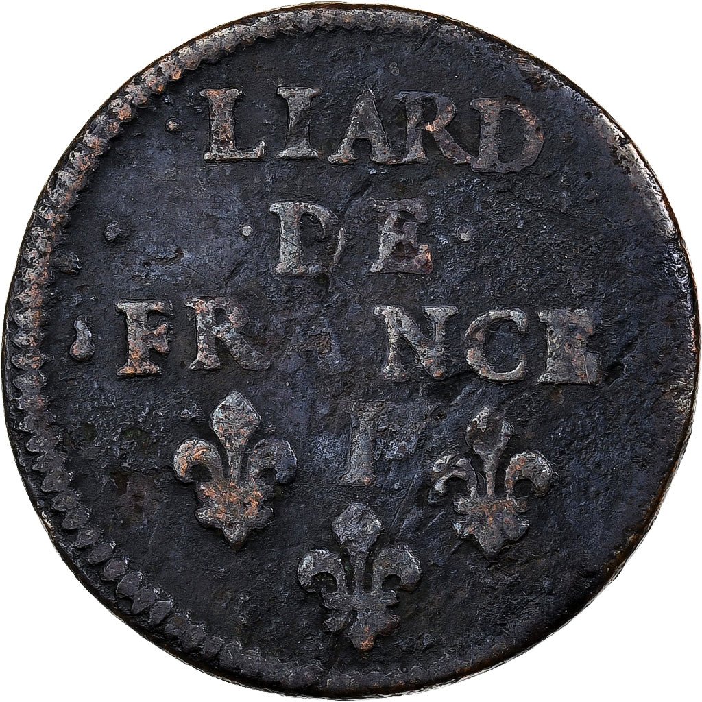 França, Louis XIV, Liard, 1656, Limoges, Cobre, VF(20-25), C2G:114