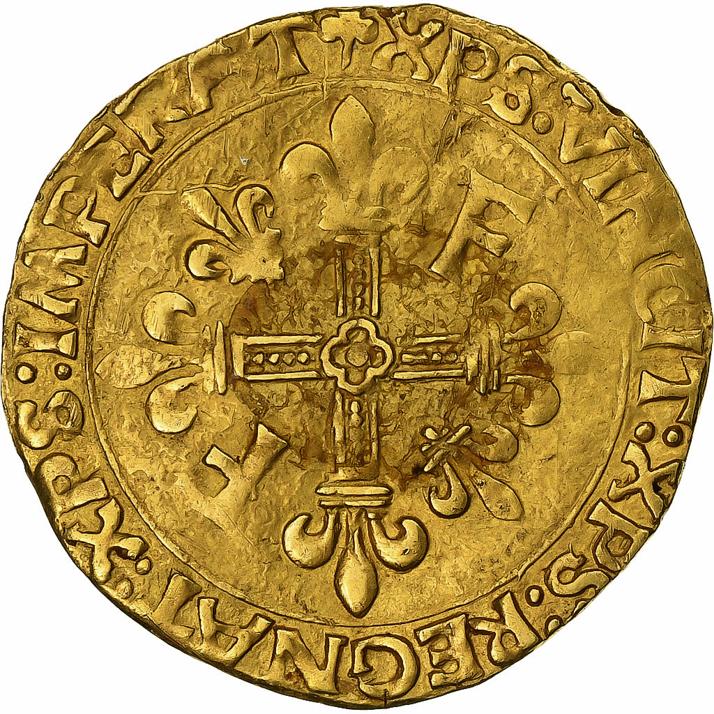 France, François Ier, Écu d'or au soleil, 1519-1540, Toulouse, Or, TB+