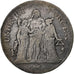 France, Directoire, 5 Francs, Union et Force, AN 4, Paris, Silver, VF(30-35)
