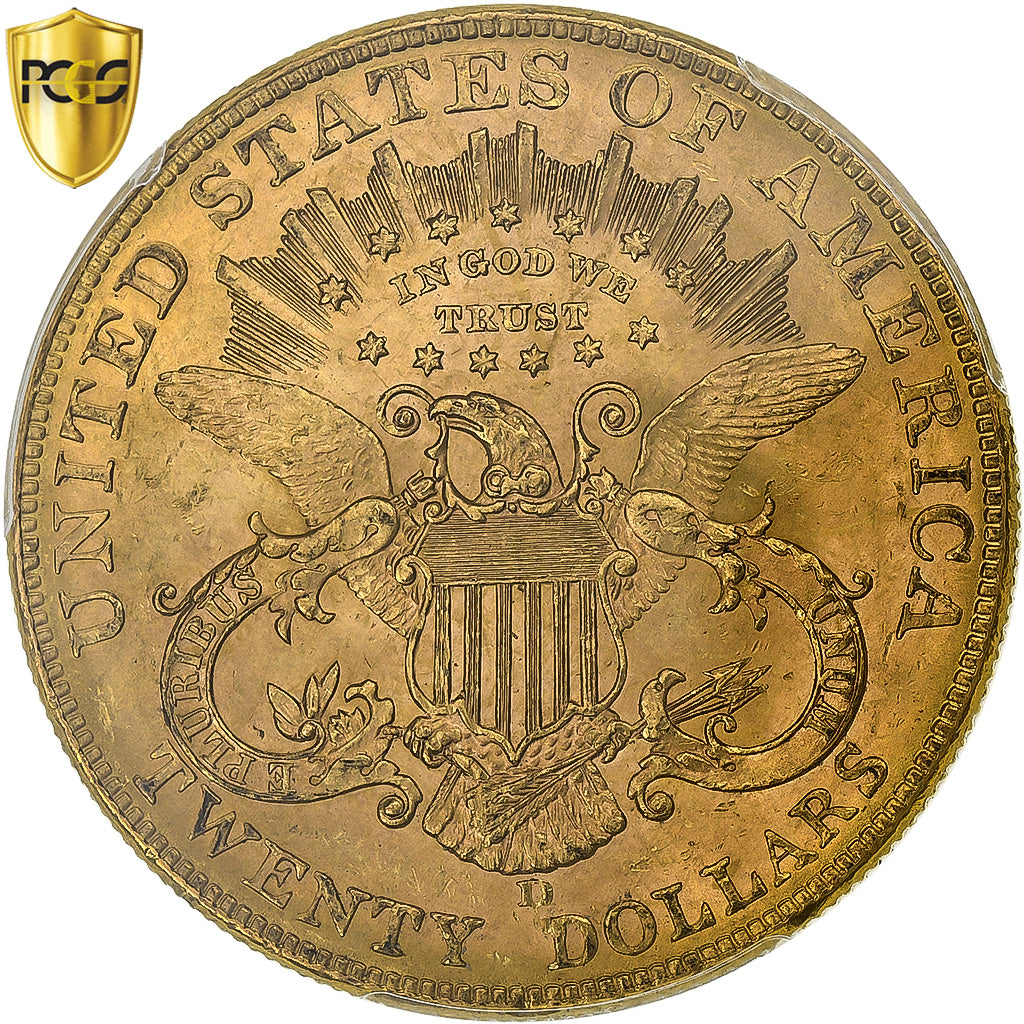 Estados Unidos, 20 Dollars, Double Eagle, 1907, Denver, Oro, PCGS, MS63, KM:74.3