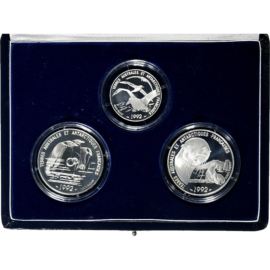 Coffret 5F & 2x 100F, Terres Australes et Antarctiques Françaises, MDP, Proof