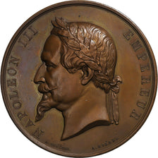 França, medalha, Napoléon III, 1866, Cobre, Bescher/Borrel, AU(55-58)
