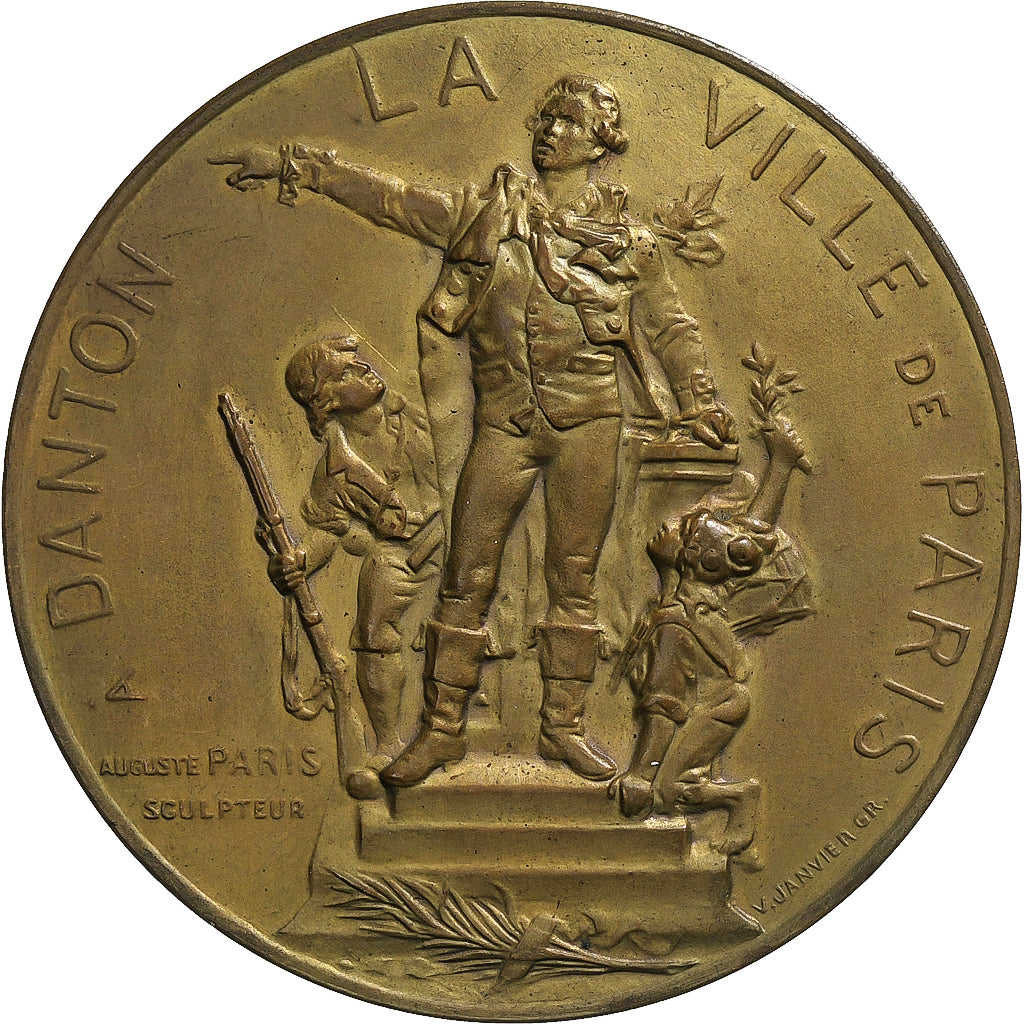 France, Médaille, Monument de Danton, 1891, Bronze, Janvier, TTB+