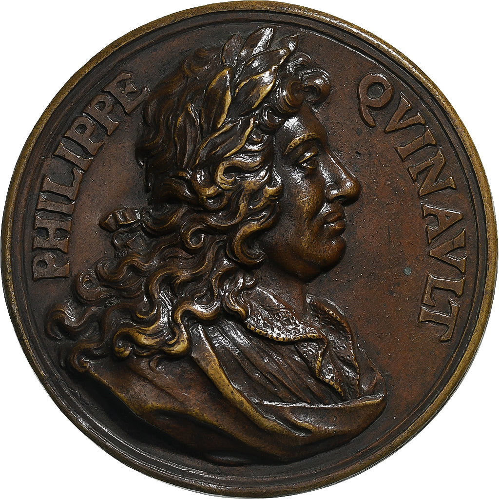 Francja, medal, Philippe Quinault, 1718, Brązowy, Cure, AU(55-58)