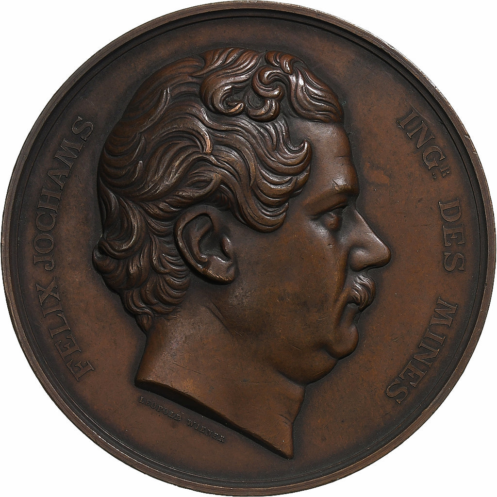 Bélgica, medalha, Félix Jochams, Estime et reconnaissance, 1859, Bronze