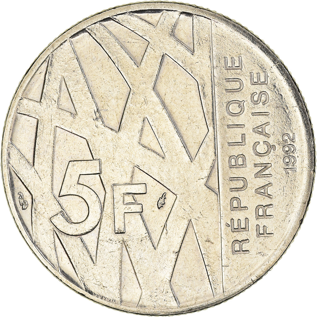 Coin, France, Mendès France, 5 Francs, 1992, Paris, AU(55-58), Nickel, KM:1006