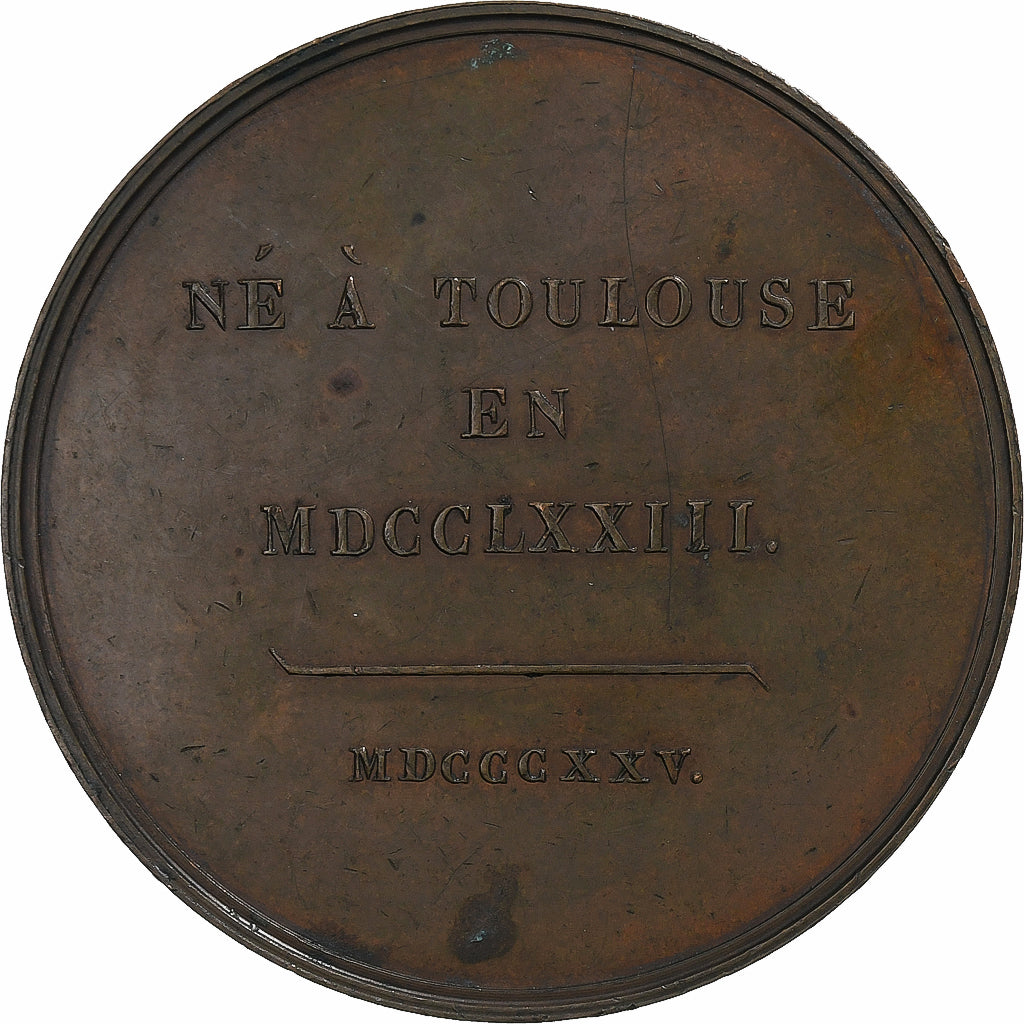 França, medalha, Joseph de Villèle, 1825, Cobre, Henrionnet, AU(55-58)
