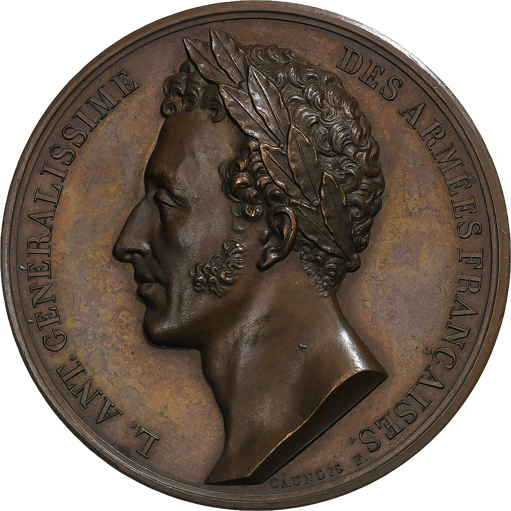 France, Médaille, Duc d'Angoulême, Entrée triomphale, 1823, Cuivre, Caunois, SUP