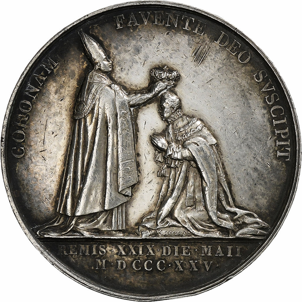 Frankreich, Medaille, Charles X, Sacre, 1825, Silber, Gayrard, VZ