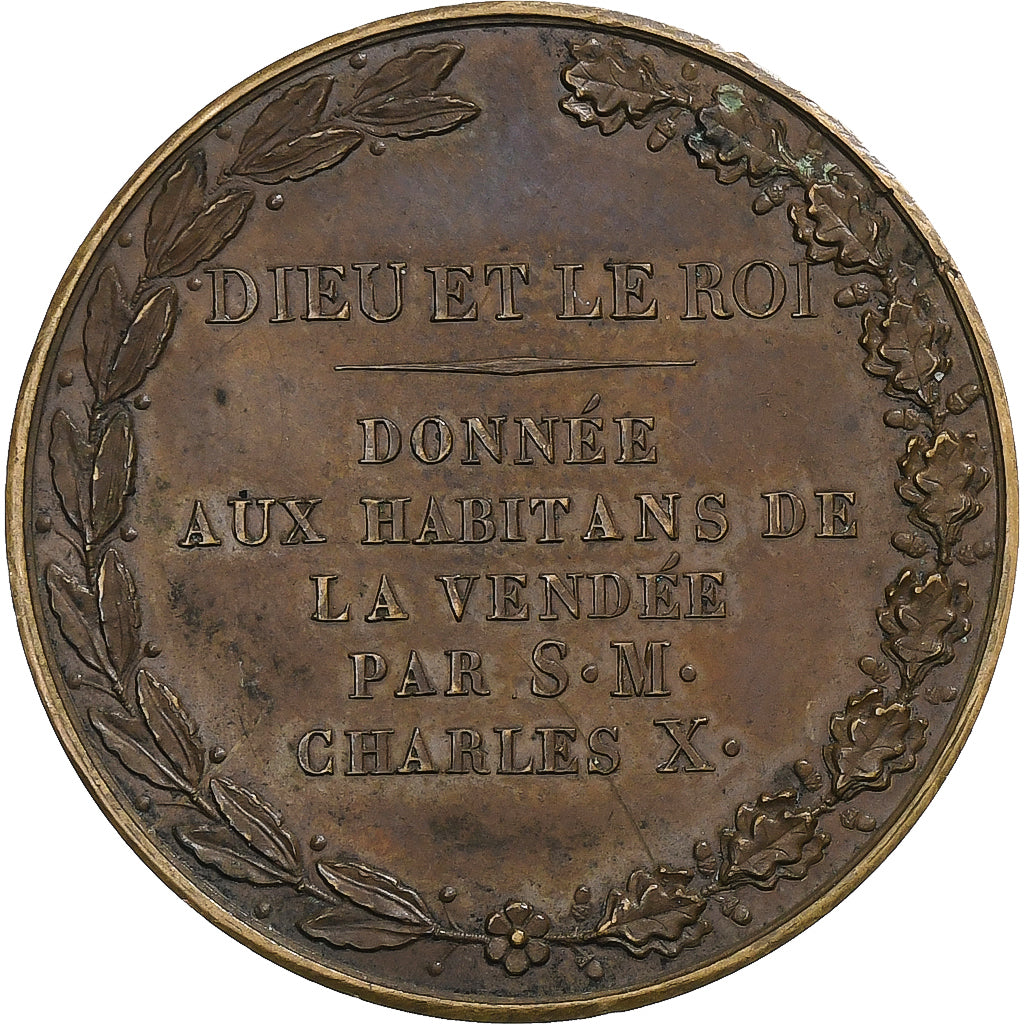 France, Medal, Charles X, XIXth Century, Bronze, Dubois, EF(40-45)