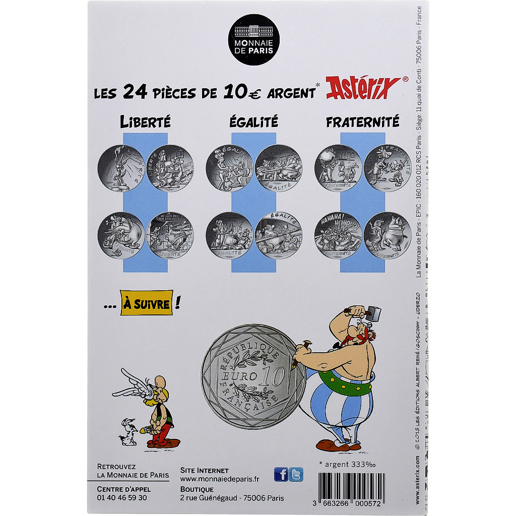 Francja, 10 Euro, Astérix Liberté (Astérix chez les bretons), 2015, MDP