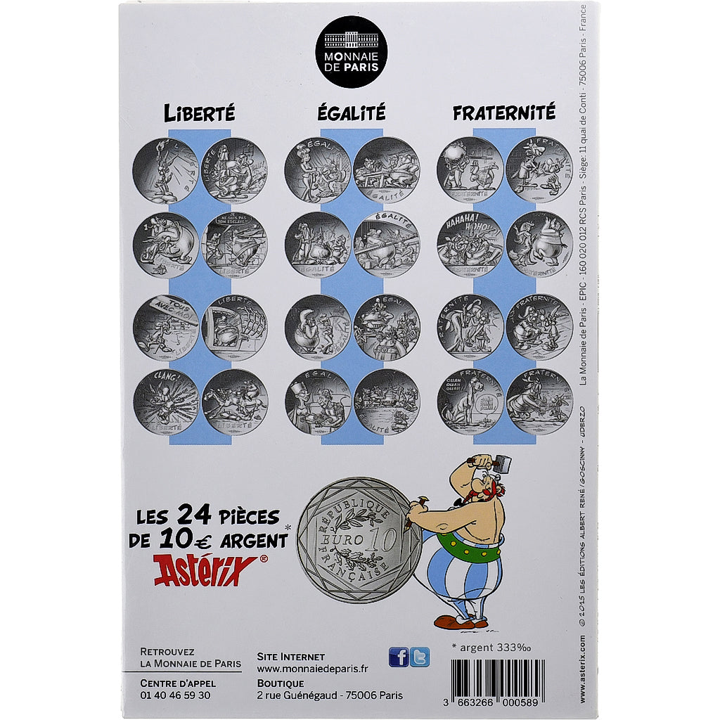 France, 10 Euro, Astérix Égalité (Astérix et Cléopâtre), 2015, MDP