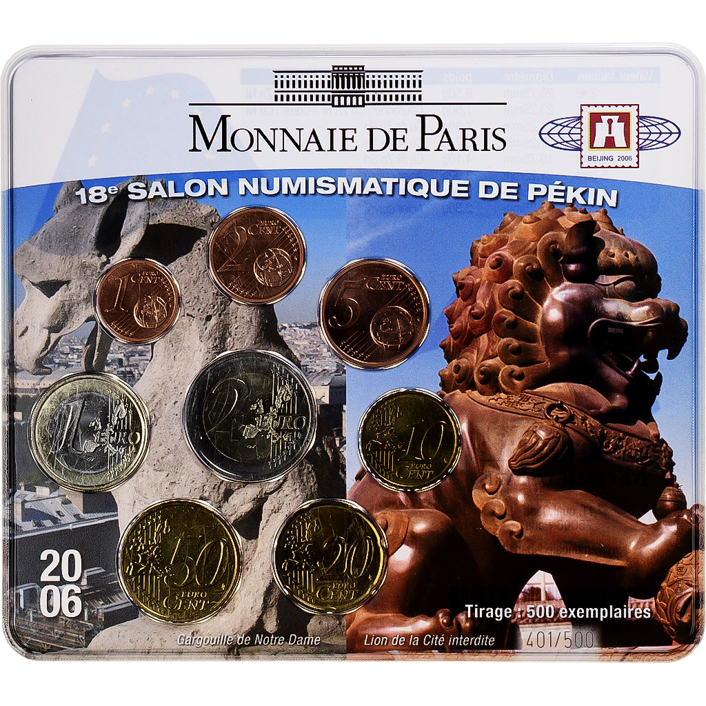 France, Euro Set. BU., 18e Salon numismatique de Pékin, 2006, MDP, FDC