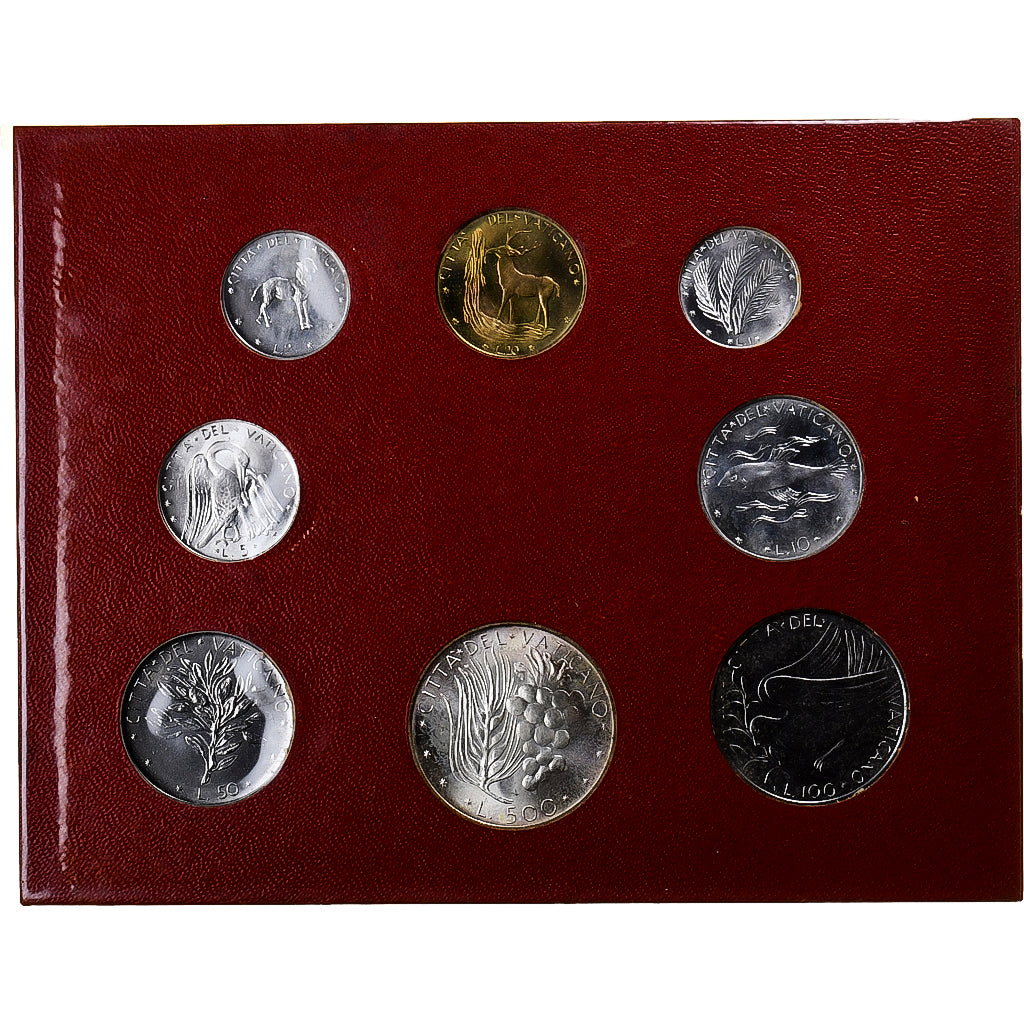 Watykan, Paul VI, Set 1 Lire - 500 Lire, 1971 (Anno IX), Rome, ND, MS(65-70)