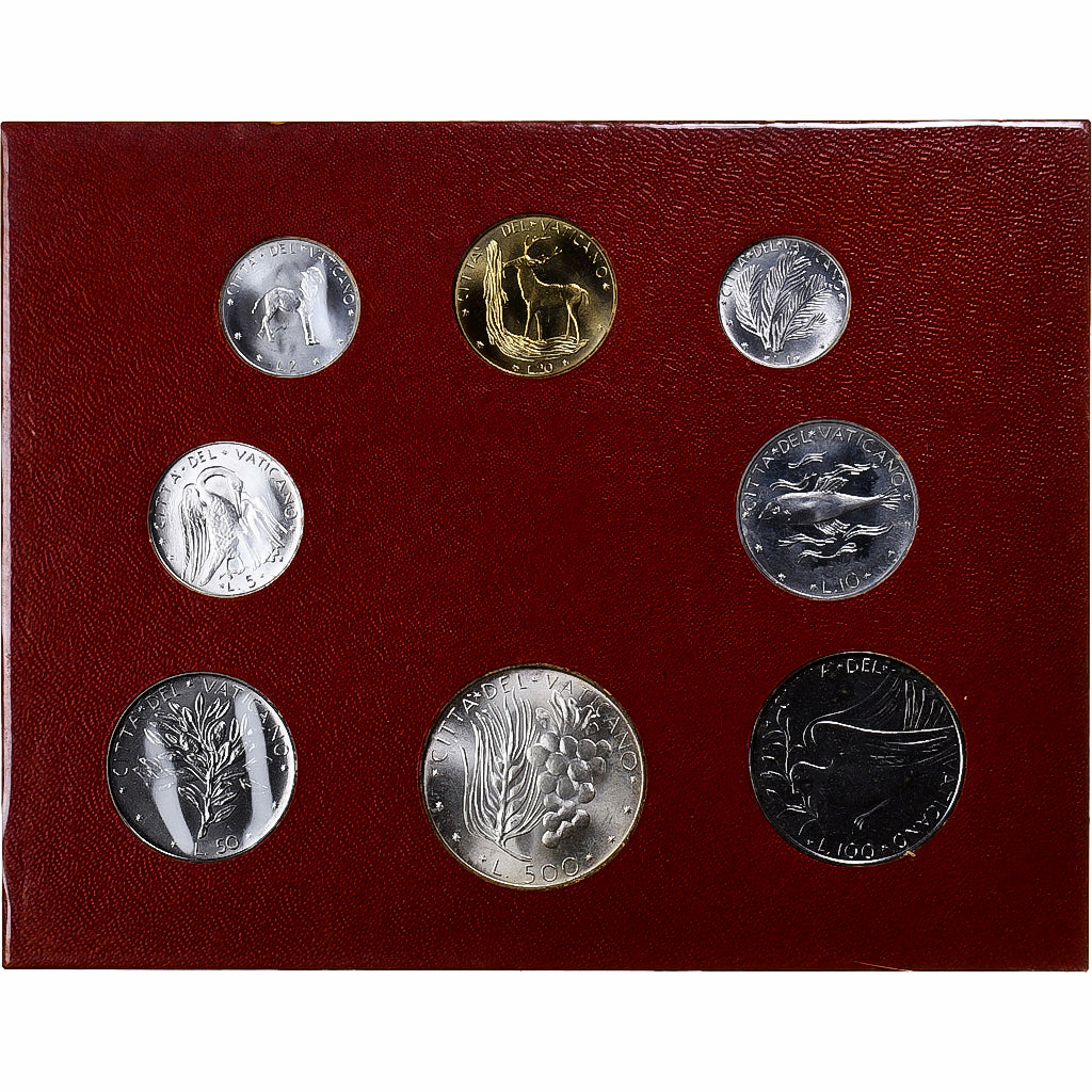 Watykan, Paul VI, Set 1 Lire - 500 Lire, 1971 (Anno IX), Rome, ND, MS(65-70)