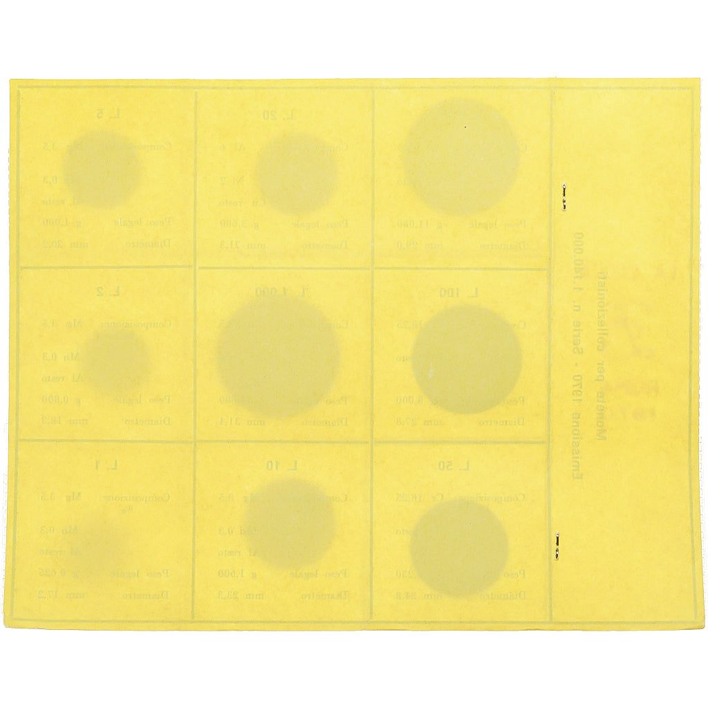 Italia, Set 1 L. - 1000 L., 1970, Rome, BU, Sin información, FDC