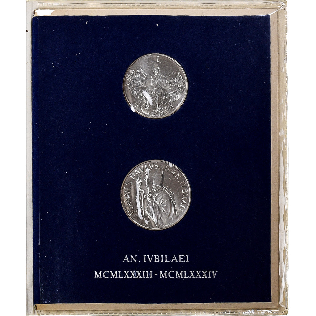 Vaticano, John Paul II, Set 500 L. and 1000 L., 1983-1984, Rome, Prata
