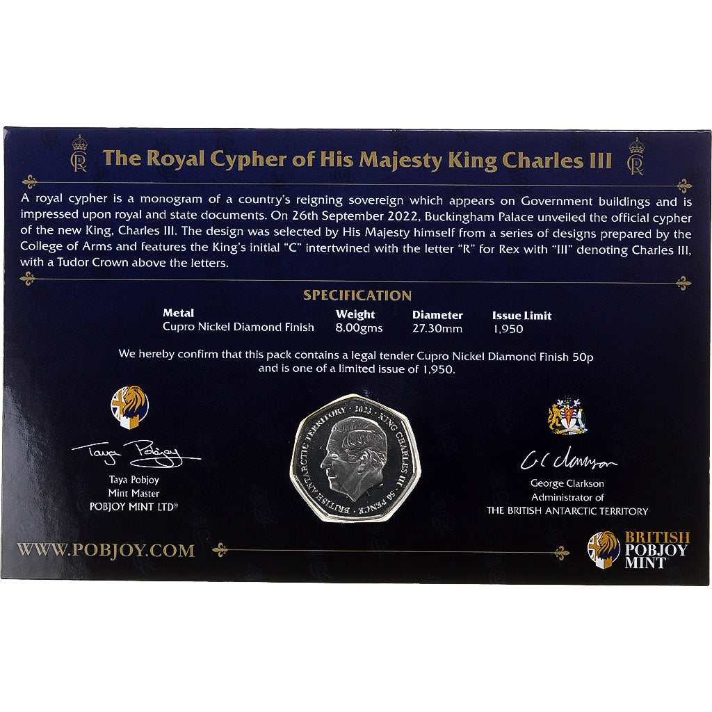 British Antarctic Territory, Charles III, 50 Pence, Accession to the throne
