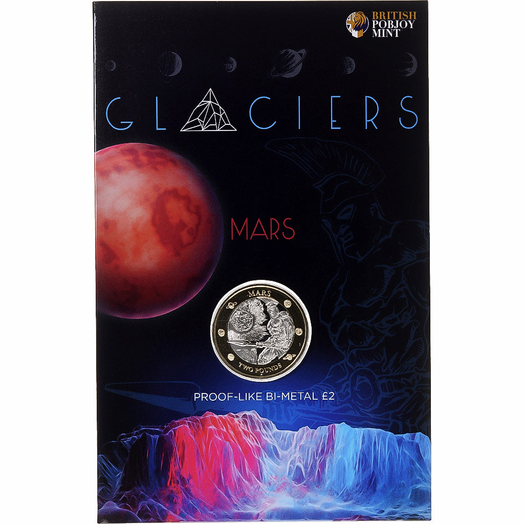 British Antarctic Territory, Charles III, 2 Pounds, Glaciers - Mars, 2023