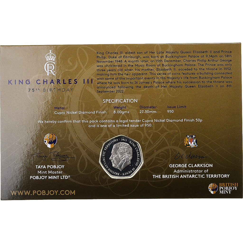 British Antarctic Territory, Charles III, 50 Pence, Trinity College, 2023