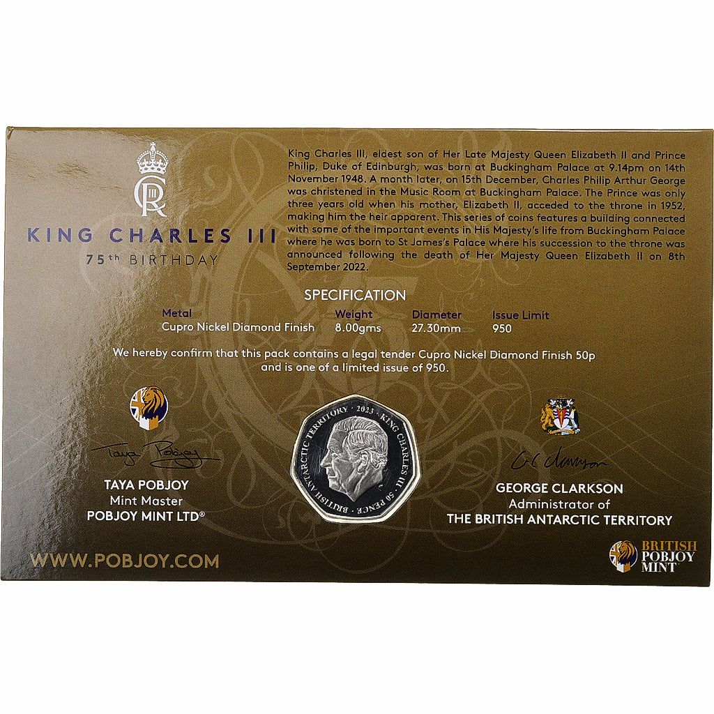 British Antarctic Territory, Charles III, 50 Pence, Trinity College, 2023