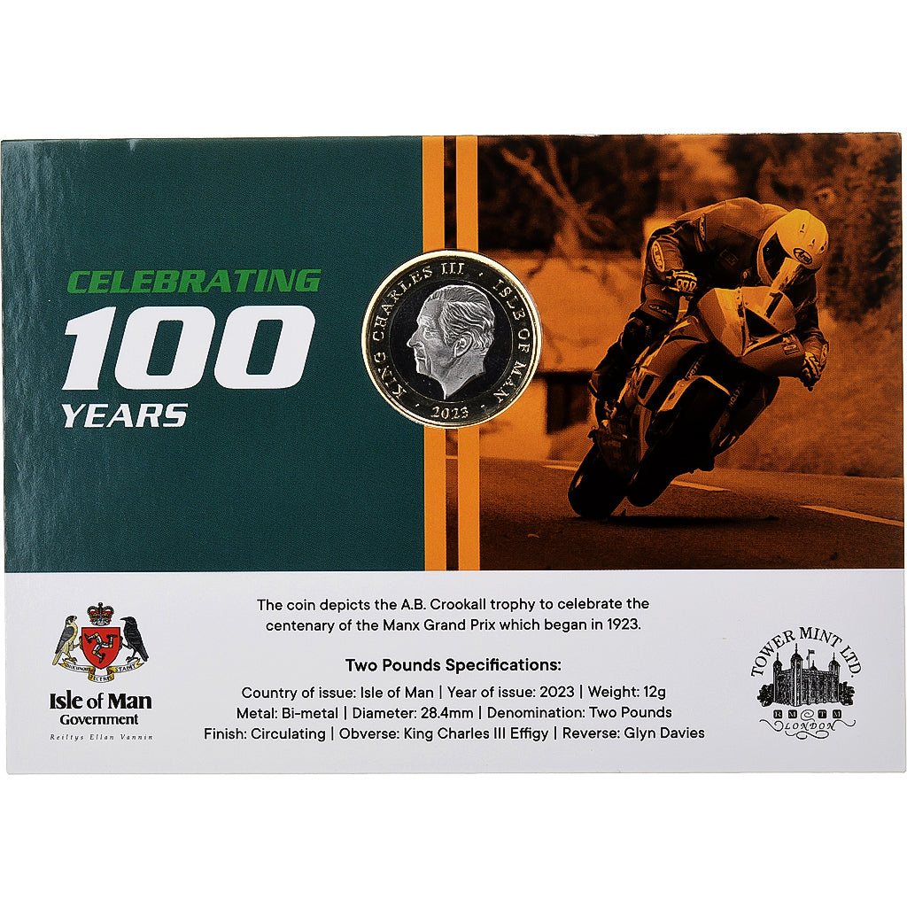 Isla de Man, Charles III, 2 Pounds, 100th Anniversary - MGP, 2023, Tower mint