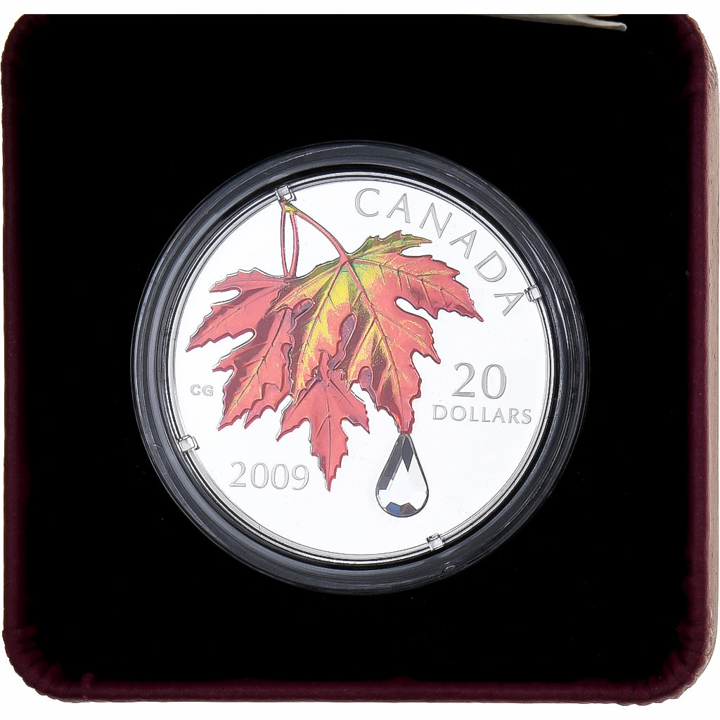 Canada, 20 Dollars, Crystal Raindrop, 2009, Royal Canadian Mint, Colorized