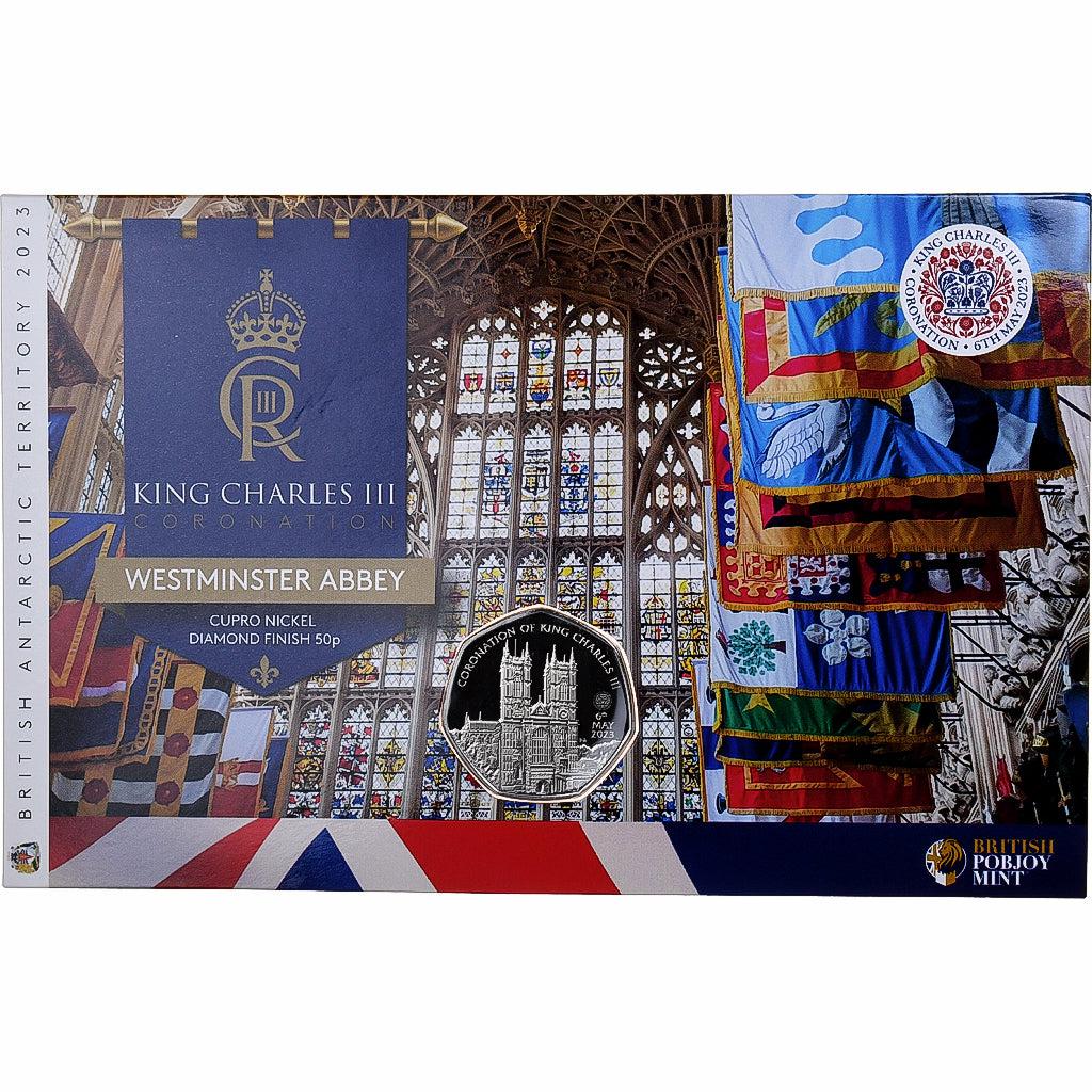 British Antarctic Territory, Charles III, 50 Pence, Westminster Abbey, 2023