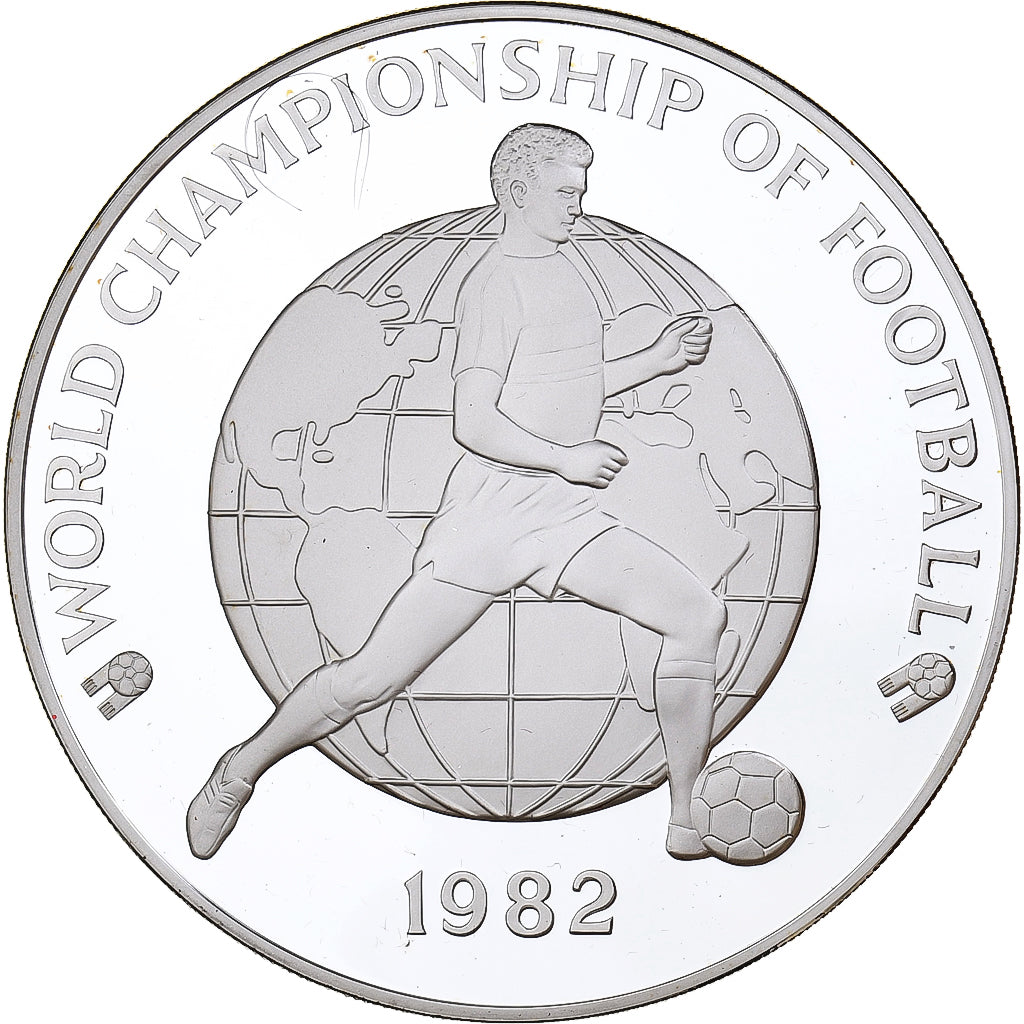 Jamaica, Elizabeth II, 25 Dollars, World Cup, 1982, Balerna, Proof, Silver